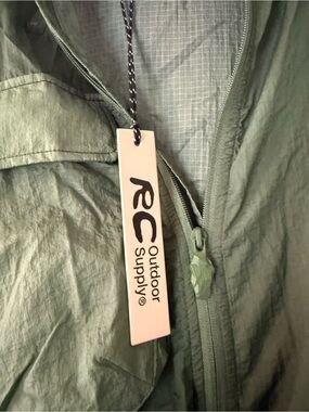 Reese Cooper Olive Ripstop Zip-Front Raincoat